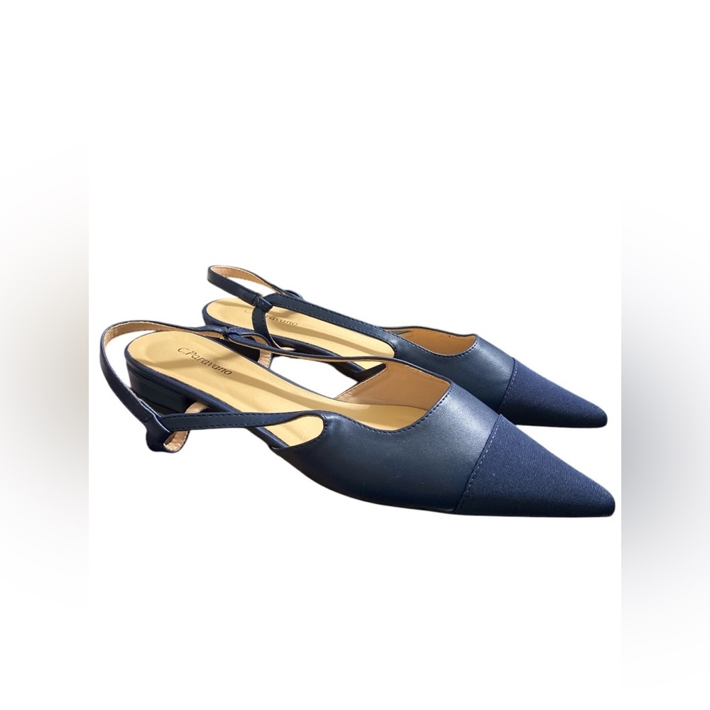 C.Paravano Women's Pointed Toe Slingback Flats | Comfort Heeled Sandals 11 - Picture 7 of 11